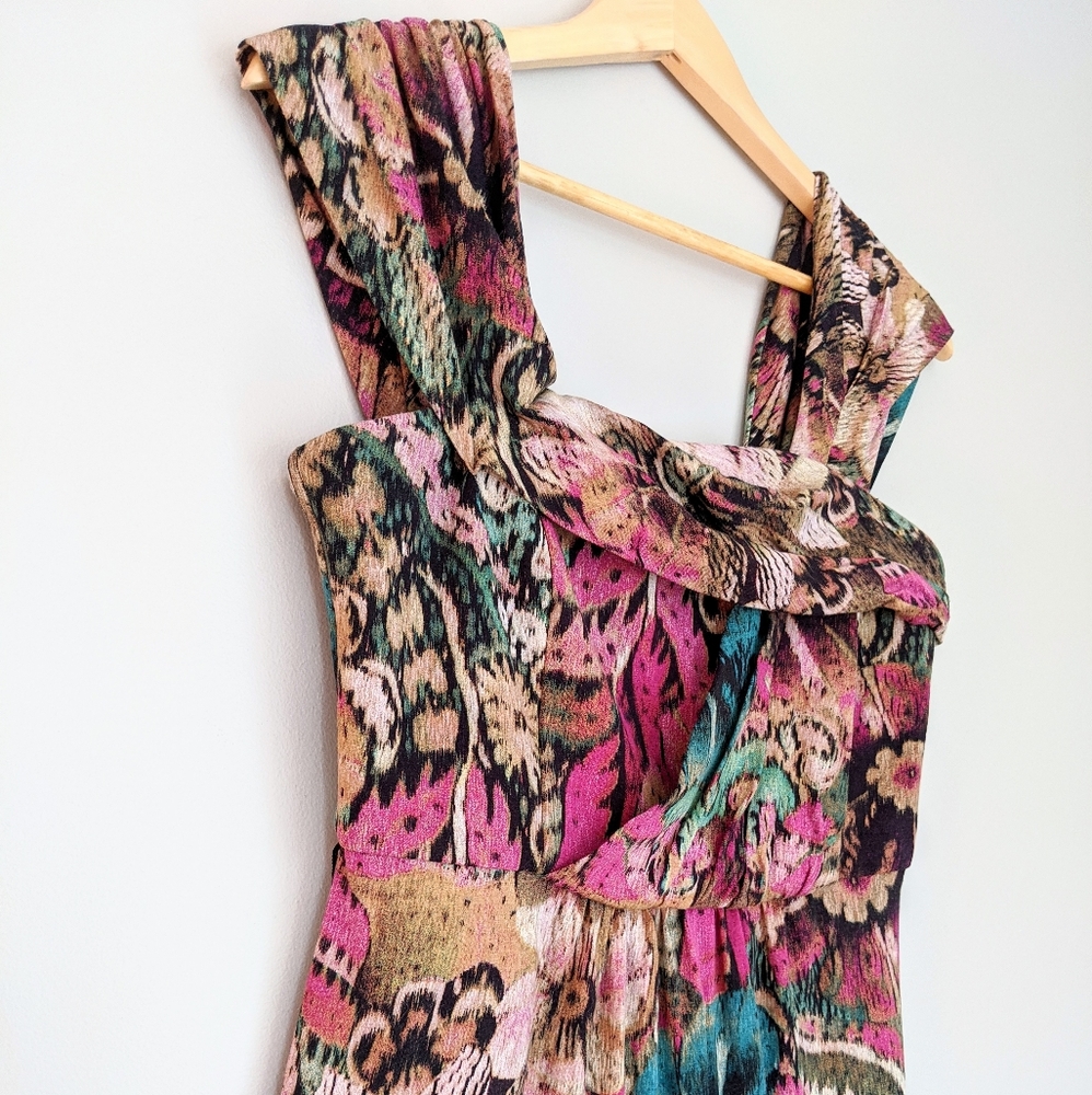 🇨🇦 Joseph Ribkoff Floral Rayon Bodycon Dress Made In Canada - Picture 5 of 7
